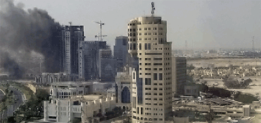 Fire in a building under construction in the New District of Doha