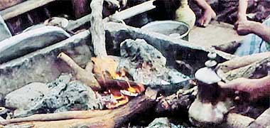 The dhow’s cooking fire – developed from a video on YouTube