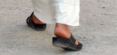 Sandals in normal use