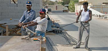 Workers working above grade