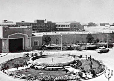 A view from the Guest Palace of the entrance gate in the 1960s – courtesy of Carole Drummond on Facebook