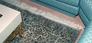 Typical carpet and chair fabric detail