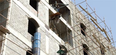 Workers working above grade