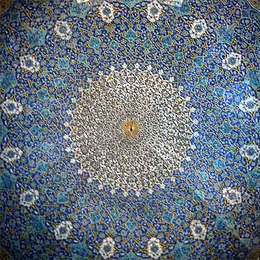 Part of a ceiling in the Sheikh Lotf Allah mosque in Isfahan, 1975