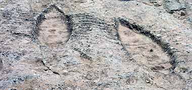 A petroglyph carving of boats at al-Jassassiyah
