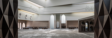 View from the entrance to the mihrab – with the permission of the architects