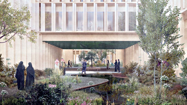The proposed new Ministry of Foreign Affairs witih internal landscaping – permission requested