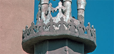 Detail of decoration to the minaret of a mosque in Doha, July 1975