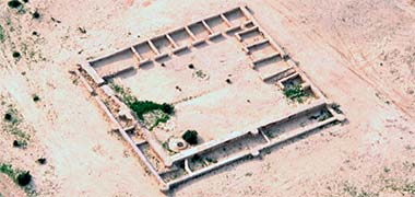 An aerial view of ruins at al-Murwab – courtesy of Qatar Museums