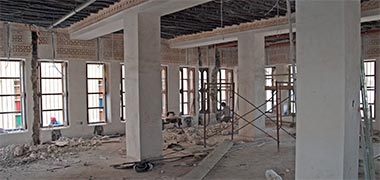 View of a room under construction in Suq Waqf