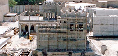 One of the old structures on the site being renovated