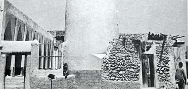 The minaret of an old mosque in Doha