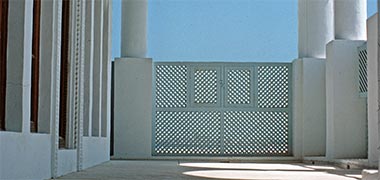 The verandah of the central building of Sheikh Abdulrahman&rsquo;s development at Salata, 1976