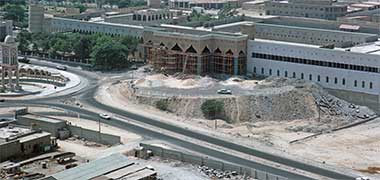 Landscaping works to the Diwan al-Amiri complex looking from the north-east, 1972