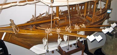 Detail of a model of a pearling dhow – with permission from mushpanjwani on Flickr