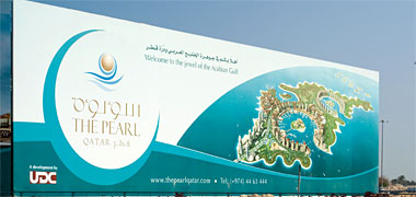 A sign for the Pearl development