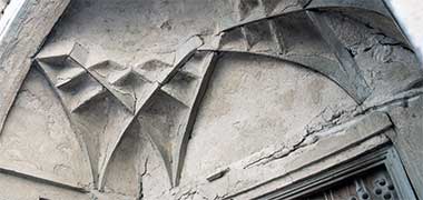Detail of the soffit to an old residential compound in Doha