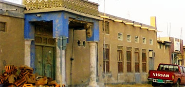 An old building with porch