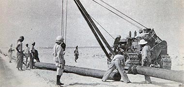 Laying a pipeline across the country in 1949