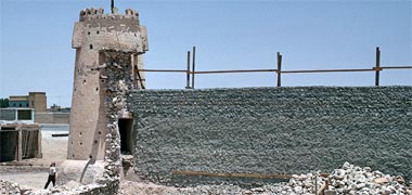 An old fortified complex at Rayyan under reconstruction