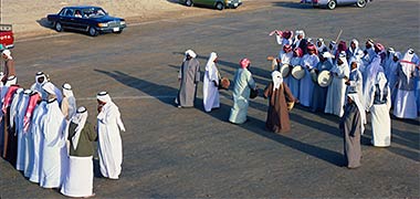 Two chorus lines and musicians