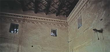 Small carved naqsh ventilation panels in an old Wakra building