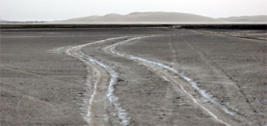 A typical track in the desert