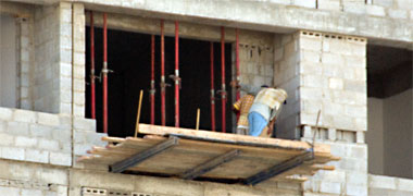 Workers working above grade