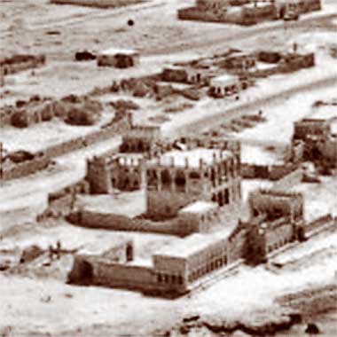 An aerial view from the north-east of part of the complex of Sheikh Abdullah bin Jassim