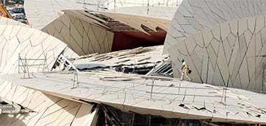 Detail view of the development of the National Museum of Qatar
