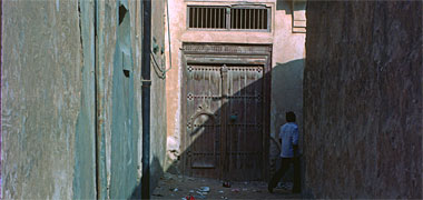 A traditional door in an old Doha sikka