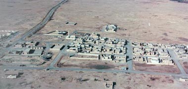 An aerial view, looking south, of Sumaismah in the 1980s