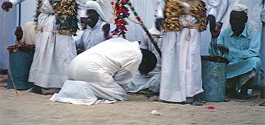 A man working himself into a trance