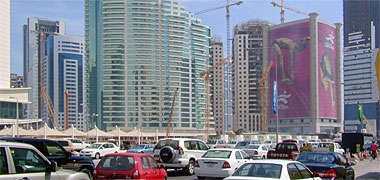 A traffic jam on the New District of Doha