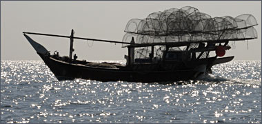A fishing boat in Doha Bay