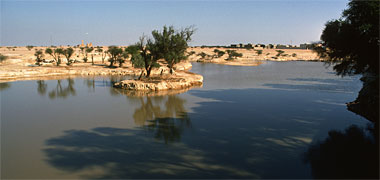 The old reservoir at Umm Salal Muhammad, May 1979