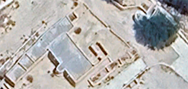 Aerial image of the old mosque at Umm Salal Muhammad in August 2025 – courtesy of Google Earth