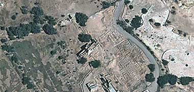 The fortified structure at Umm Salal Muhammad, 13th July 2013, courtesy of Google Earth
