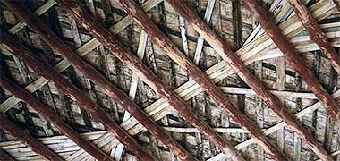 A simple ceiling in a building in Wakra, 1973