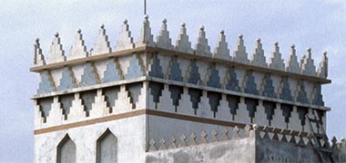 A complicated decorative finish to a roof at Wakra, 1987
