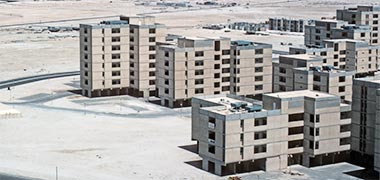 Part of the 216 Intermediate staff housing on the New District of Doha, 1981
