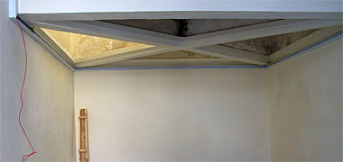 View of the space at the bottom of a wind tower