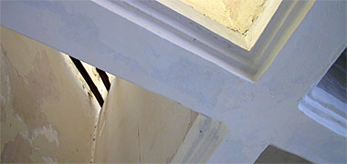 View inside from the bottom of a wind tower