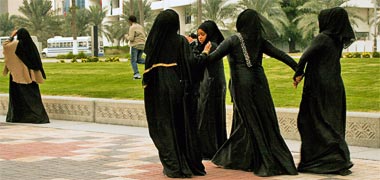 A group of young women enjoying the Corniche