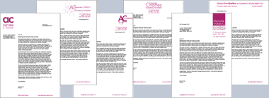 Alternative stationery designs for a company