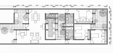 Plan of a 5/6 person courtyard house