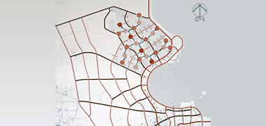 The location of activity centres and their linking system