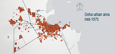 A notional plan for the New District of Doha, 1975, showing the recommended area of reclamation