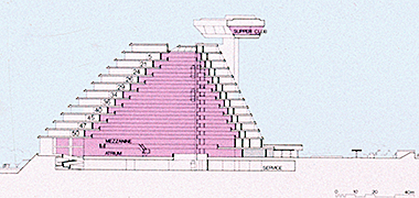 A sketch cross section of the planned Hotel and Conference Centre on the New District of Doha