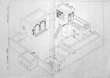 Isometric drawing of a residential complex in Wakra, 1983 – courtesy of Tony Bolland